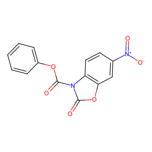 Phenyl 6-nitro-2-oxobenzo[d]oxazole-3(2H)-carboxylate structure