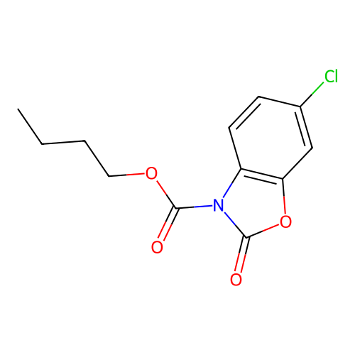 butyl 6-chloro-2-oxo-1,3-benzoxazole-3(2H)-carboxylate structure