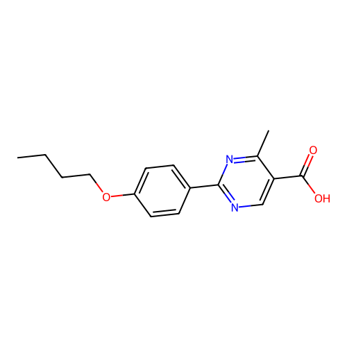 2-(4-Butoxyphenyl)-4-methyl-5-pyrimidinecarboxylic acid structure