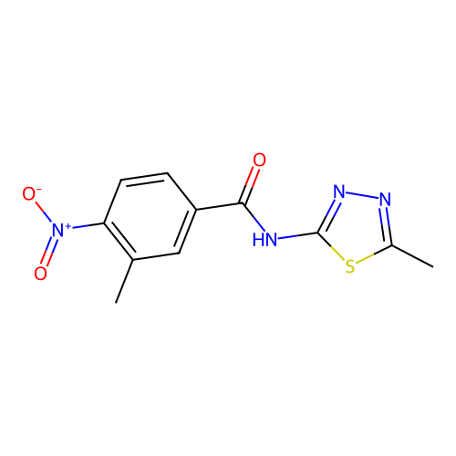 3-methyl-N-(5-methyl-1,3,4-thiadiazol-2-yl)-4-nitrobenzamide structure