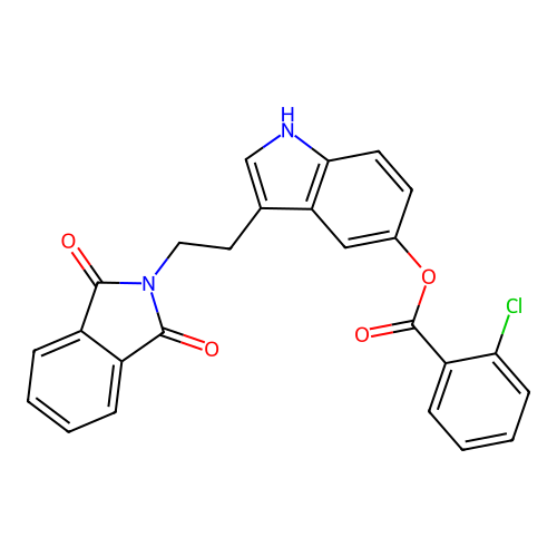 [3-[2-(1,3-dioxoisoindol-2-yl)ethyl]-1H-indol-5-yl] 2-chlorobenzoate structure