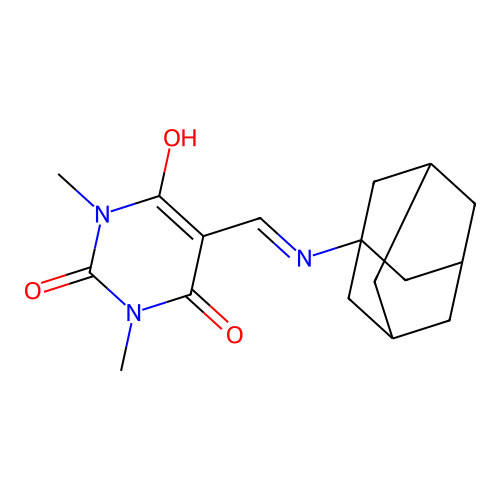 5-[(1-adamantylamino)methylene]-1,3-dimethyl-2,4,6(1H,3H,5H)-pyrimidinetrione structure