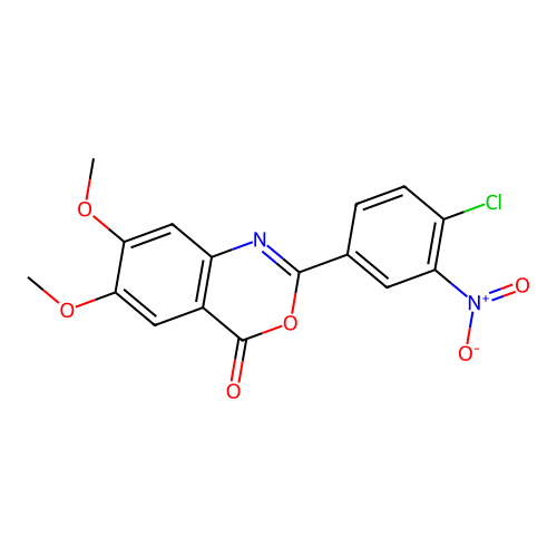 2-(4-chloro-3-nitrophenyl)-6,7-dimethoxy-4H-3,1-benzoxazin-4-one structure