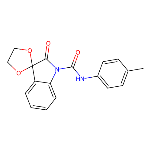 2'-oxo-N-(p-tolyl)spiro[[1,3]dioxolane-2,3'-indoline]-1'-carboxamide structure