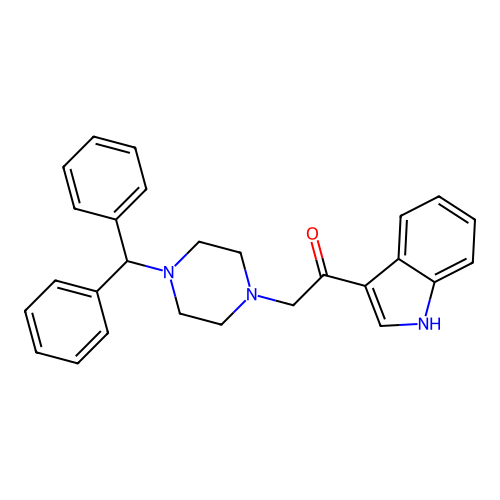 2-(4-benzhydrylpiperazin-1-yl)-1-(1H-indol-3-yl)ethanone structure