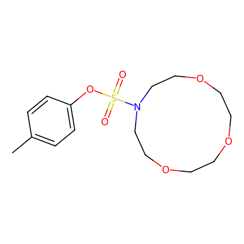 4-Methylphenyl 1,4,7-trioxa-10-azacyclododecane-10-sulfonate structure