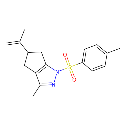 3-methyl-1-(4-methylphenyl)sulfonyl-5-prop-1-en-2-yl-5,6-dihydro-4H-cyclopenta[c]pyrazole structure