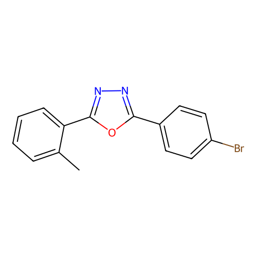 2-(4-Bromophenyl)-5-(2-methylphenyl)-1,3,4-oxadiazole structure