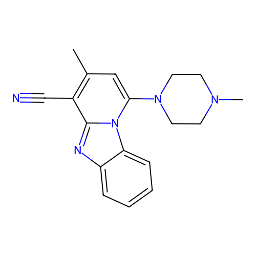 3-Methyl-1-(4-methylpiperazin-1-yl)pyrido[1,2-a]benzimidazole-4-carbonitrile structure