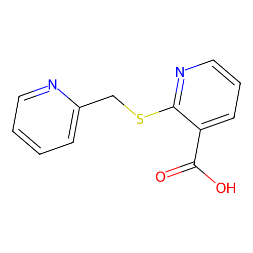 2-{[(Pyridin-2-yl)methyl]sulfanyl}pyridine-3-carboxylic acid structure