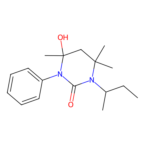 1-Butan-2-yl-4-hydroxy-4,6,6-trimethyl-3-phenyl-1,3-diazinan-2-one structure