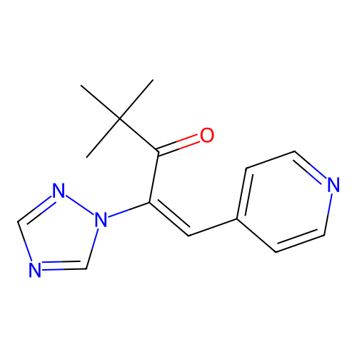 (E)-4,4-dimethyl-1-pyridin-4-yl-2-(1,2,4-triazol-1-yl)pent-1-en-3-one structure