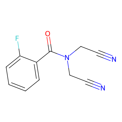N,N-bis(cyanomethyl)-2-fluorobenzamide structure