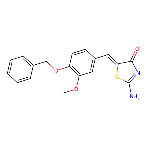 2-Amino-5-[(3-methoxy-4-phenylmethoxyphenyl)methylidene]-1,3-thiazol-4-one structure