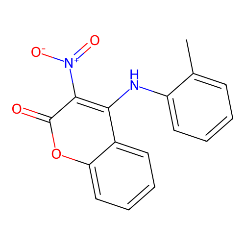 3-nitro-4-(o-tolylamino)-2H-chromen-2-one structure