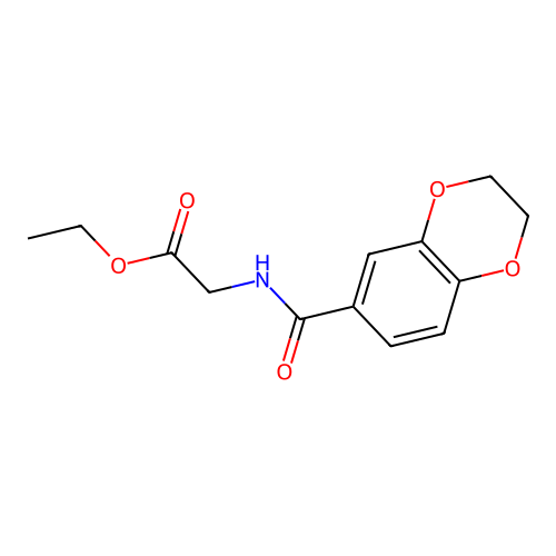 [(2,3-Dihydro-benzo[1,4]dioxine-6-carbonyl)-amino]-acetic acid ethyl ester structure