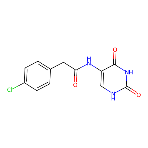 2-(4-chlorophenyl)-N-(2,4-dioxo-1H-pyrimidin-5-yl)acetamide structure