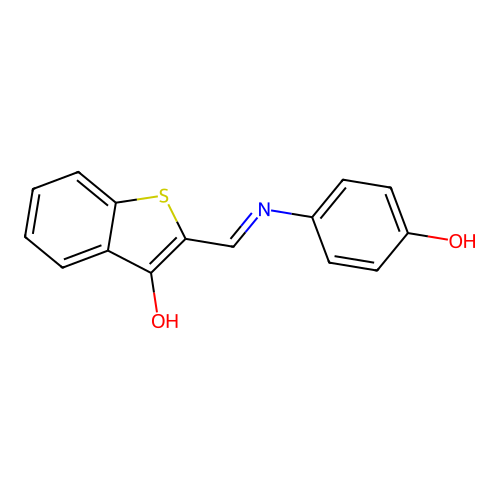(2E)-2-{[(4-hydroxyphenyl)amino]methylidene}-1-benzothiophen-3(2H)-one structure
