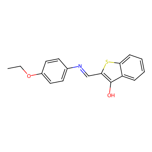 (Z)-2-(((4-ethoxyphenyl)amino)methylene)benzo[b]thiophen-3(2H)-one structure