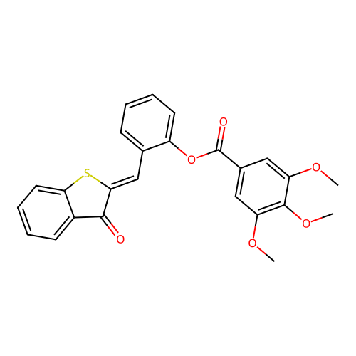 2-[(3-Oxobenzo[b]thiophen-2-ylidene)methyl]phenyl 3,4,5-trimethoxybenzoate structure