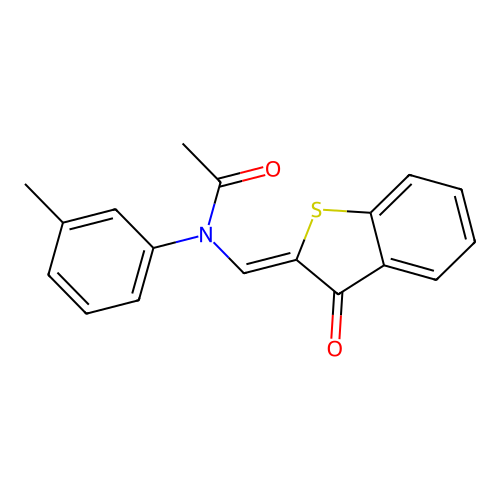 (Z)-N-((3-oxobenzo[b]thiophen-2(3H)-ylidene)methyl)-N-(m-tolyl)acetamide structure