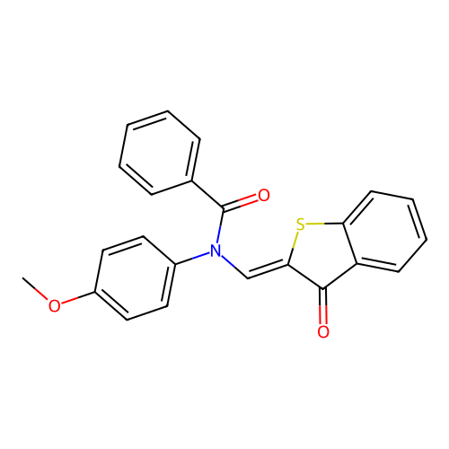 (Z)-N-(4-methoxyphenyl)-N-((3-oxobenzo[b]thiophen-2(3H)-ylidene)methyl)benzamide structure