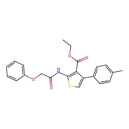 Ethyl 4-(4-methylphenyl)-2-[(phenoxyacetyl)amino]thiophene-3-carboxylate structure