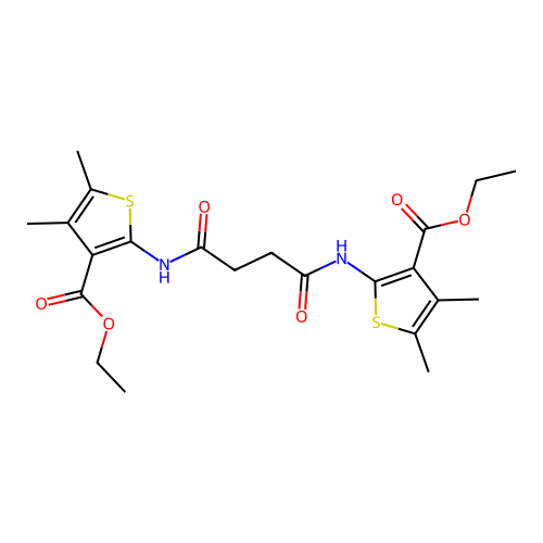 N,N'-Bis[3-carbethoxy-4,5-dimethyl]thienyl-2-butanediamide structure