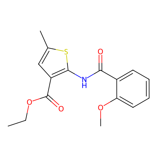 Ethyl 2-(2-methoxybenzamido)-5-methylthiophene-3-carboxylate structure
