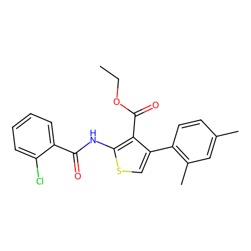 ETHYL 2-(2-CHLOROBENZAMIDO)-4-(2,4-DIMETHYLPHENYL)THIOPHENE-3-CARBOXYLATE structure
