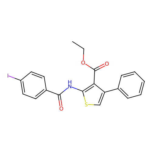 Ethyl 2-(4-iodobenzamido)-4-phenylthiophene-3-carboxylate structure