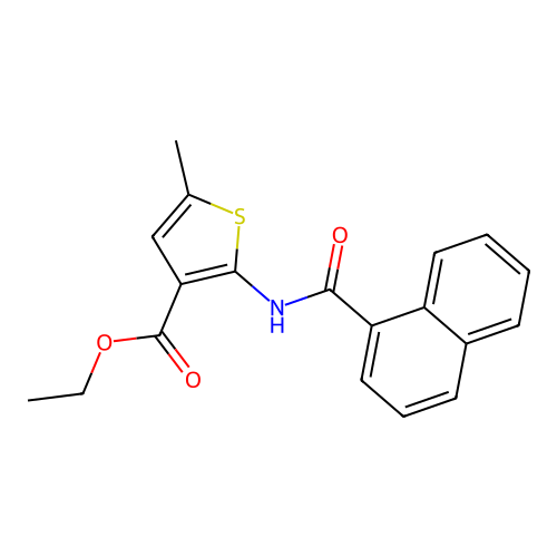 Ethyl 5-methyl-2-(naphthalene-1-carbonylamino)thiophene-3-carboxylate structure