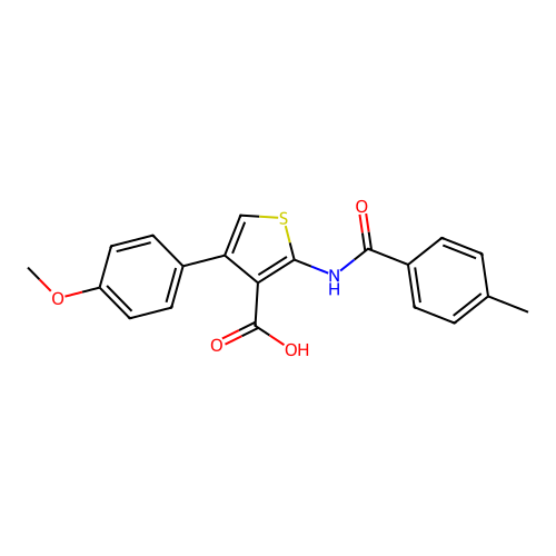 4-(4-Methoxyphenyl)-2-(4-methylbenzamido)thiophene-3-carboxylic acid structure