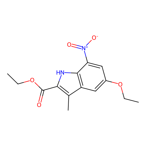 ethyl 5-ethoxy-3-methyl-7-nitro-1H-indole-2-carboxylate structure