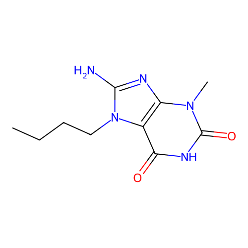 8-Amino-7-butyl-3-methylpurine-2,6-dione structure