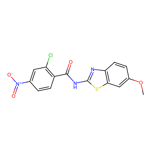 2-chloro-N-(6-methoxy-1,3-benzothiazol-2-yl)-4-nitrobenzamide structure
