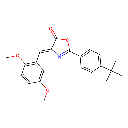 (4Z)-2-(4-tert-butylphenyl)-4-[(2,5-dimethoxyphenyl)methylidene]-1,3-oxazol-5-one structure