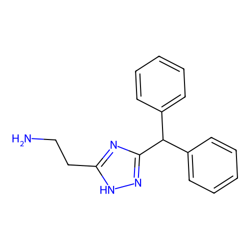 {2-[5-(diphenylmethyl)-1H-1,2,4-triazol-3-yl]ethyl}amine dihydrochloride structure