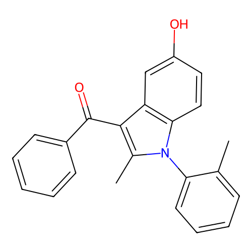 [5-hydroxy-2-methyl-1-(2-methylphenyl)-1H-indol-3-yl](phenyl)methanone structure
