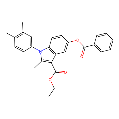 ethyl 5-(benzoyloxy)-1-(3,4-dimethylphenyl)-2-methyl-1H-indole-3-carboxylate structure