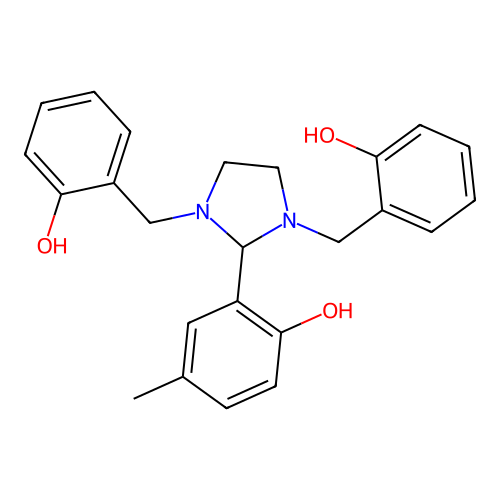 2-[1,3-Bis(2-hydroxybenzyl)imidazolidin-2-yl]-4-methylphenol structure