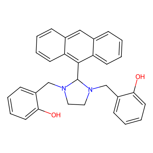 2-(Anthracen-9-yl)-1,3-bis(2-hydroxybenzyl)-imidazolidine structure