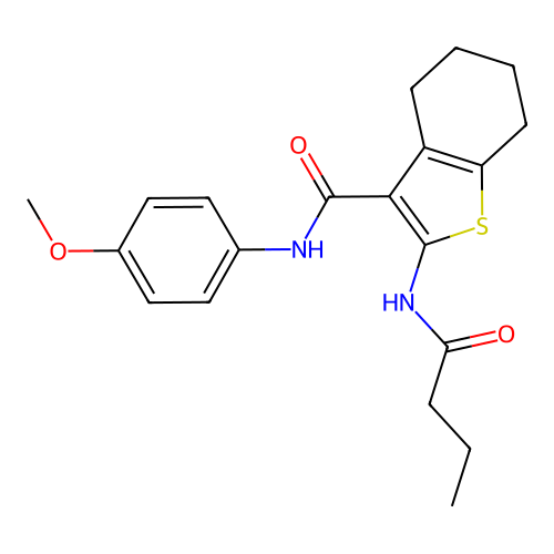 2-(butanoylamino)-N-(4-methoxyphenyl)-4,5,6,7-tetrahydro-1-benzothiophene-3-carboxamide structure