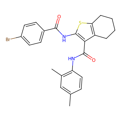 2-(4-BROMOBENZAMIDO)-N-(2,4-DIMETHYLPHENYL)-4,5,6,7-TETRAHYDRO-1-BENZOTHIOPHENE-3-CARBOXAMIDE structure