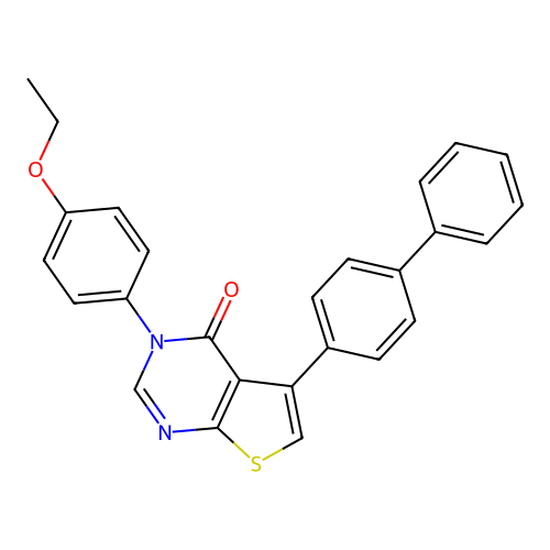5-(biphenyl-4-yl)-3-(4-ethoxyphenyl)thieno[2,3-d]pyrimidin-4(3H)-one structure