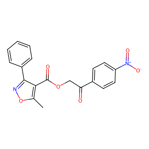 2-(4-Nitrophenyl)-2-oxoethyl 5-methyl-3-phenyl-1,2-oxazole-4-carboxylate structure