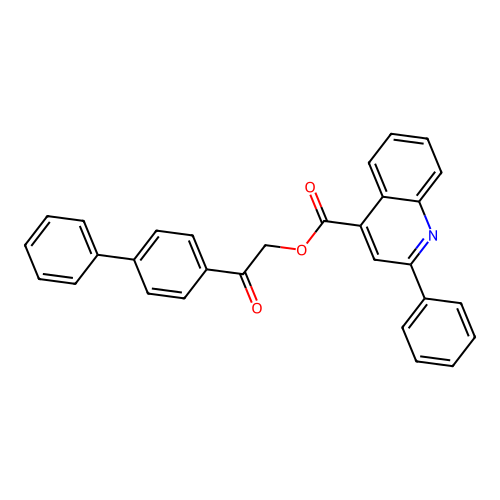 2-(Biphenyl-4-yl)-2-oxoethyl 2-phenylquinoline-4-carboxylate structure
