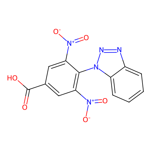 4-(1H-benzotriazol-1-yl)-3,5-dinitrobenzoic acid structure