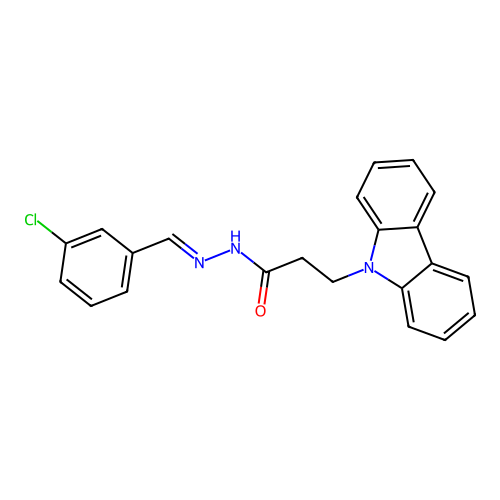 (E)-3-(9H-carbazol-9-yl)-N'-(3-chlorobenzylidene)propanehydrazide structure