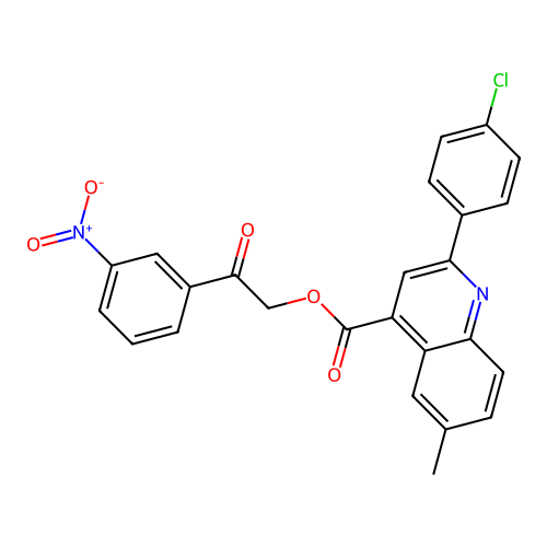 2-(3-Nitrophenyl)-2-oxoethyl 2-(4-chlorophenyl)-6-methylquinoline-4-carboxylate structure